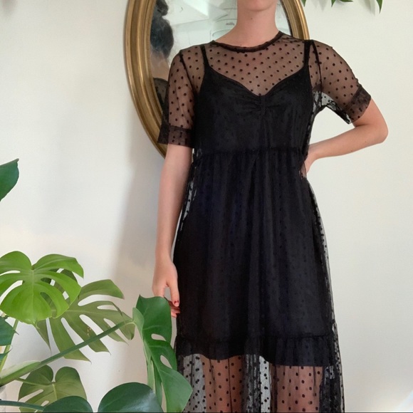 Mesh Polka Dot Dress - Picture 2 of 2